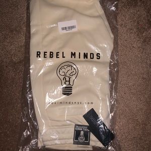 “REBEL MINDS”- CREAM TRACK PANTS SIZE: M